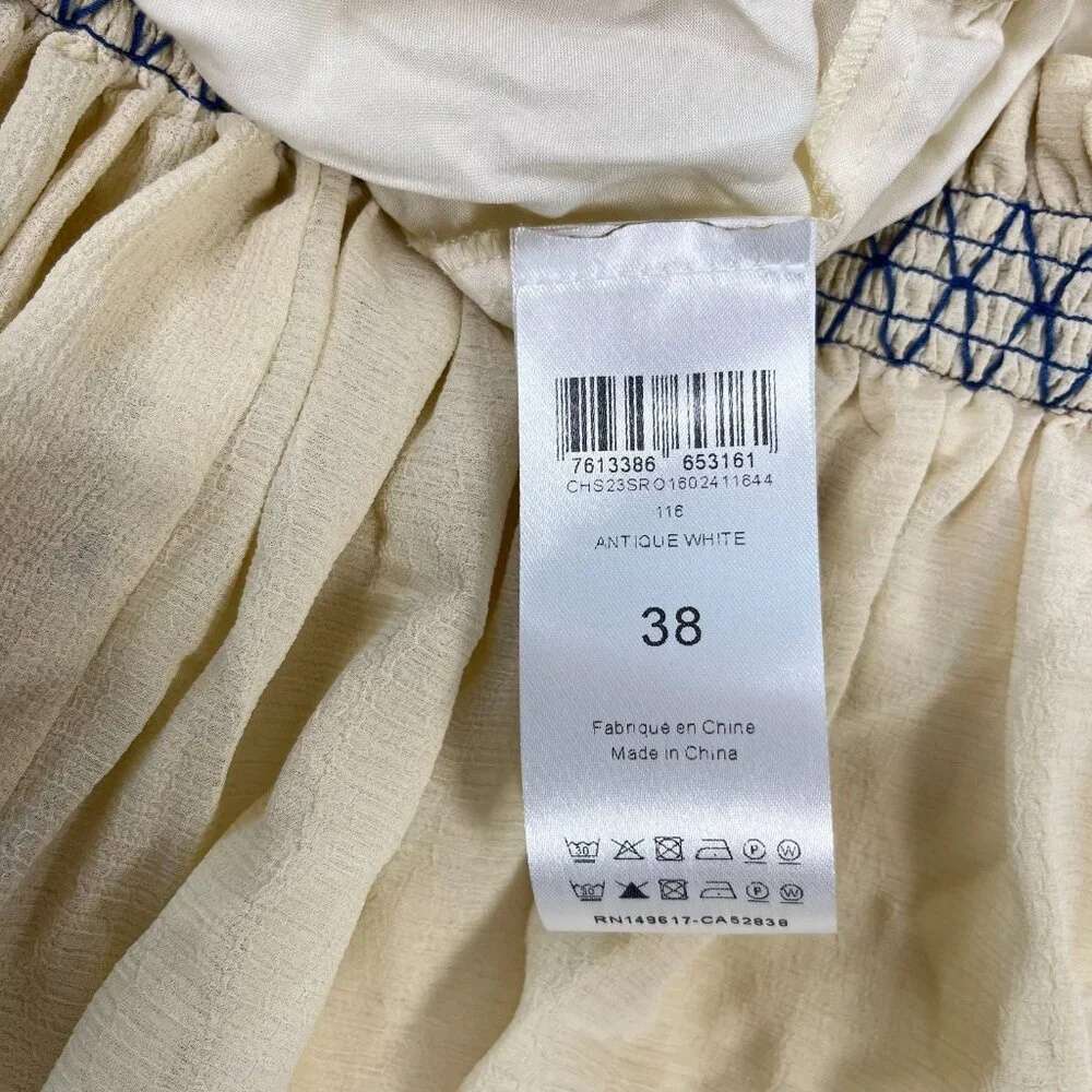 $595 NWOT See by Chloé Off-White Embroidered Maxi Skirt Size 38/L Pull-On - Picture 10 of 14